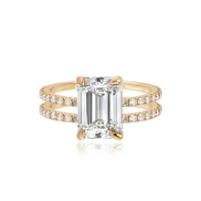 Load image into Gallery viewer, Double Pave Band Lab Engagement Ring