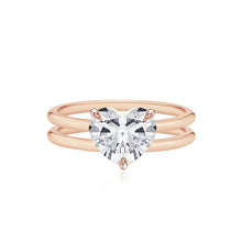 Load image into Gallery viewer, Diamond Double Gold Band Engagement Ring