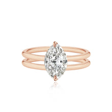 Load image into Gallery viewer, Diamond Double Gold Band Engagement Ring