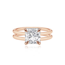 Load image into Gallery viewer, Diamond Double Gold Band Engagement Ring