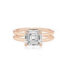 Load image into Gallery viewer, Diamond Double Gold Band Engagement Ring