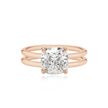 Load image into Gallery viewer, Diamond Double Gold Band Engagement Ring