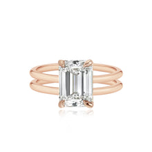 Load image into Gallery viewer, Diamond Double Gold Band Engagement Ring