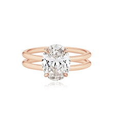 Load image into Gallery viewer, Diamond Double Gold Band Engagement Ring