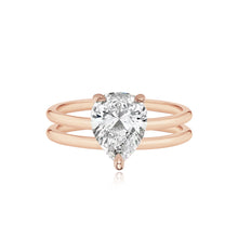 Load image into Gallery viewer, Diamond Double Gold Band Engagement Ring