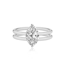 Load image into Gallery viewer, Diamond Double Gold Band Engagement Ring