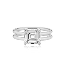 Load image into Gallery viewer, Diamond Double Gold Band Engagement Ring