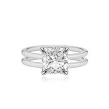 Load image into Gallery viewer, Diamond Double Gold Band Engagement Ring