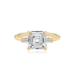 Diamond Gold Tapered Baguettes Engagement Ring