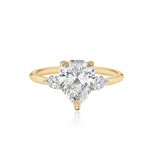 Load image into Gallery viewer, Diamond Gold Pear Side Stones Engagement Ring