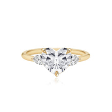 Load image into Gallery viewer, Diamond Gold Pear Side Stones Engagement Ring
