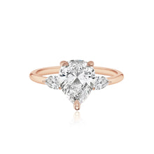Load image into Gallery viewer, Diamond Gold Pear Side Stones Engagement Ring