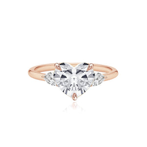 Diamond Gold Pear Side Stones Engagement Ring