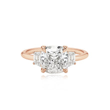 Load image into Gallery viewer, Diamond Trapezoid Side Stones Gold Band Engagement Ring