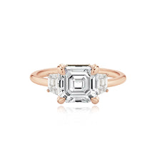 Load image into Gallery viewer, Diamond Trapezoid Side Stones Gold Band Engagement Ring