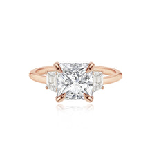 Load image into Gallery viewer, Diamond Trapezoid Side Stones Gold Band Engagement Ring