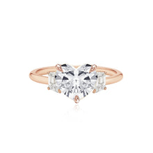 Load image into Gallery viewer, Diamond Trapezoid Side Stones Gold Band Engagement Ring