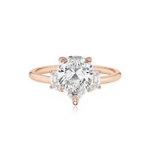 Load image into Gallery viewer, Diamond Trapezoid Side Stones Gold Band Engagement Ring