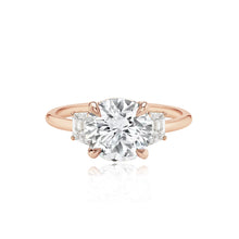 Load image into Gallery viewer, Diamond Trapezoid Side Stones Gold Band Engagement Ring