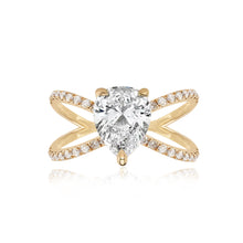 Load image into Gallery viewer, Diamond Reverse Split Shank Pave Band Engagement Ring