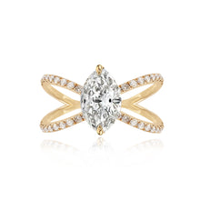 Load image into Gallery viewer, Diamond Reverse Split Shank Pave Band Engagement Ring