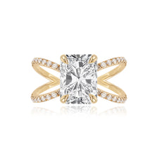 Load image into Gallery viewer, Diamond Reverse Split Shank Pave Band Engagement Ring