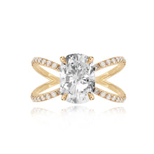 Load image into Gallery viewer, Diamond Reverse Split Shank Pave Band Engagement Ring