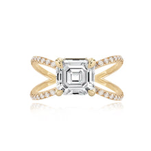 Load image into Gallery viewer, Diamond Reverse Split Shank Pave Band Engagement Ring