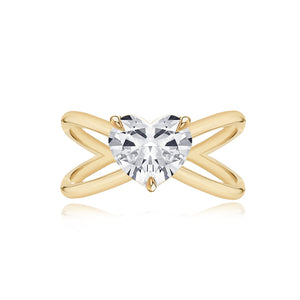 Diamond Reverse Gold Split Shank Engagement Ring