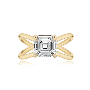 Diamond Reverse Gold Split Shank Engagement Ring