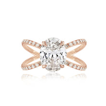 Load image into Gallery viewer, Diamond Reverse Split Shank Pave Band Engagement Ring