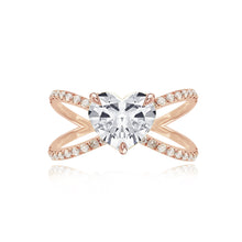 Load image into Gallery viewer, Diamond Reverse Split Shank Pave Band Engagement Ring