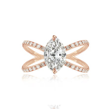 Load image into Gallery viewer, Diamond Reverse Split Shank Pave Band Engagement Ring