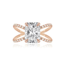 Load image into Gallery viewer, Diamond Reverse Split Shank Pave Band Engagement Ring