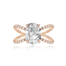 Load image into Gallery viewer, Diamond Reverse Split Shank Pave Band Engagement Ring
