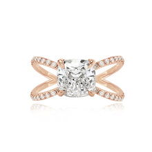 Load image into Gallery viewer, Diamond Reverse Split Shank Pave Band Engagement Ring