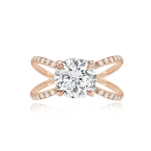 Load image into Gallery viewer, Diamond Reverse Split Shank Pave Band Engagement Ring