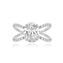 Load image into Gallery viewer, Diamond Reverse Split Shank Pave Band Engagement Ring