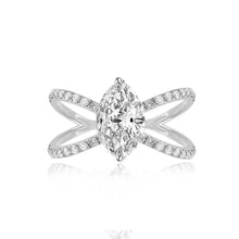 Load image into Gallery viewer, Diamond Reverse Split Shank Pave Band Engagement Ring