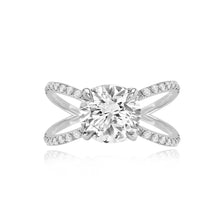Load image into Gallery viewer, Diamond Reverse Split Shank Pave Band Engagement Ring