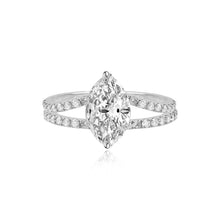 Load image into Gallery viewer, Diamond Pave Split Shank Engagement Ring