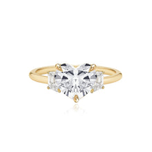 Load image into Gallery viewer, Diamond Trapezoid Side Stones Gold Band Engagement Ring