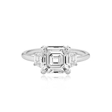 Load image into Gallery viewer, Diamond Trapezoid Side Stones Gold Band Engagement Ring