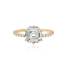 Load image into Gallery viewer, Six Prong Diamond Pave Engagement Ring