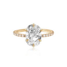 Load image into Gallery viewer, Six Prong Diamond Pave Engagement Ring