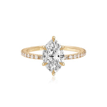 Load image into Gallery viewer, Six Prong Diamond Pave Engagement Ring