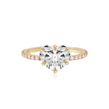 Load image into Gallery viewer, Six Prong Diamond Pave Engagement Ring