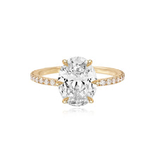 Load image into Gallery viewer, Six Prong Diamond Pave Engagement Ring