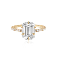 Load image into Gallery viewer, Six Prong Diamond Pave Engagement Ring