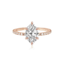 Load image into Gallery viewer, Six Prong Diamond Pave Engagement Ring